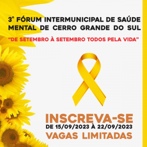 Inscrições 3º Fórum Intermunicipal de Saúde Mental